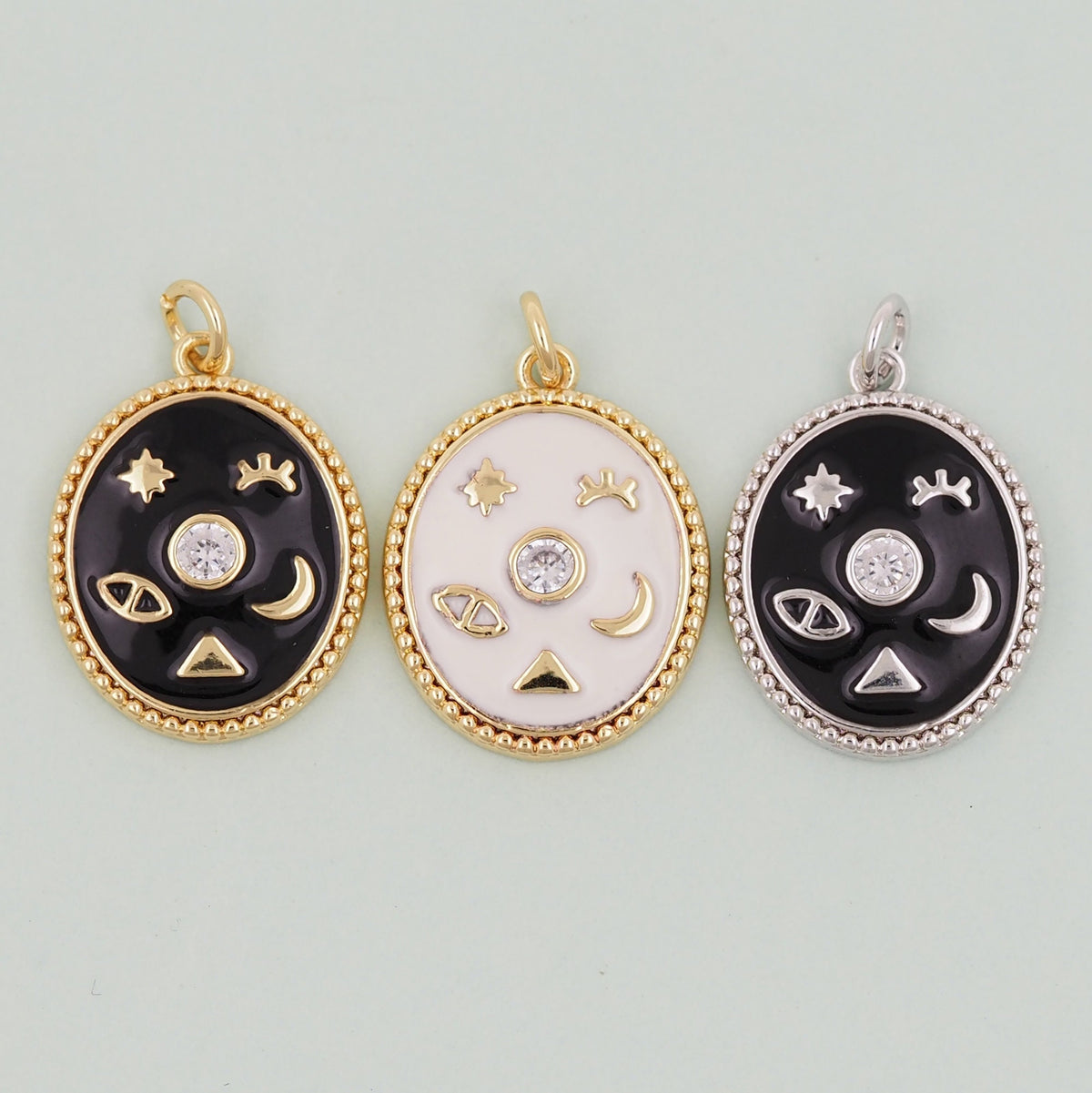 18K Gold Filled Moon Charm Pendant for Jewelry Making