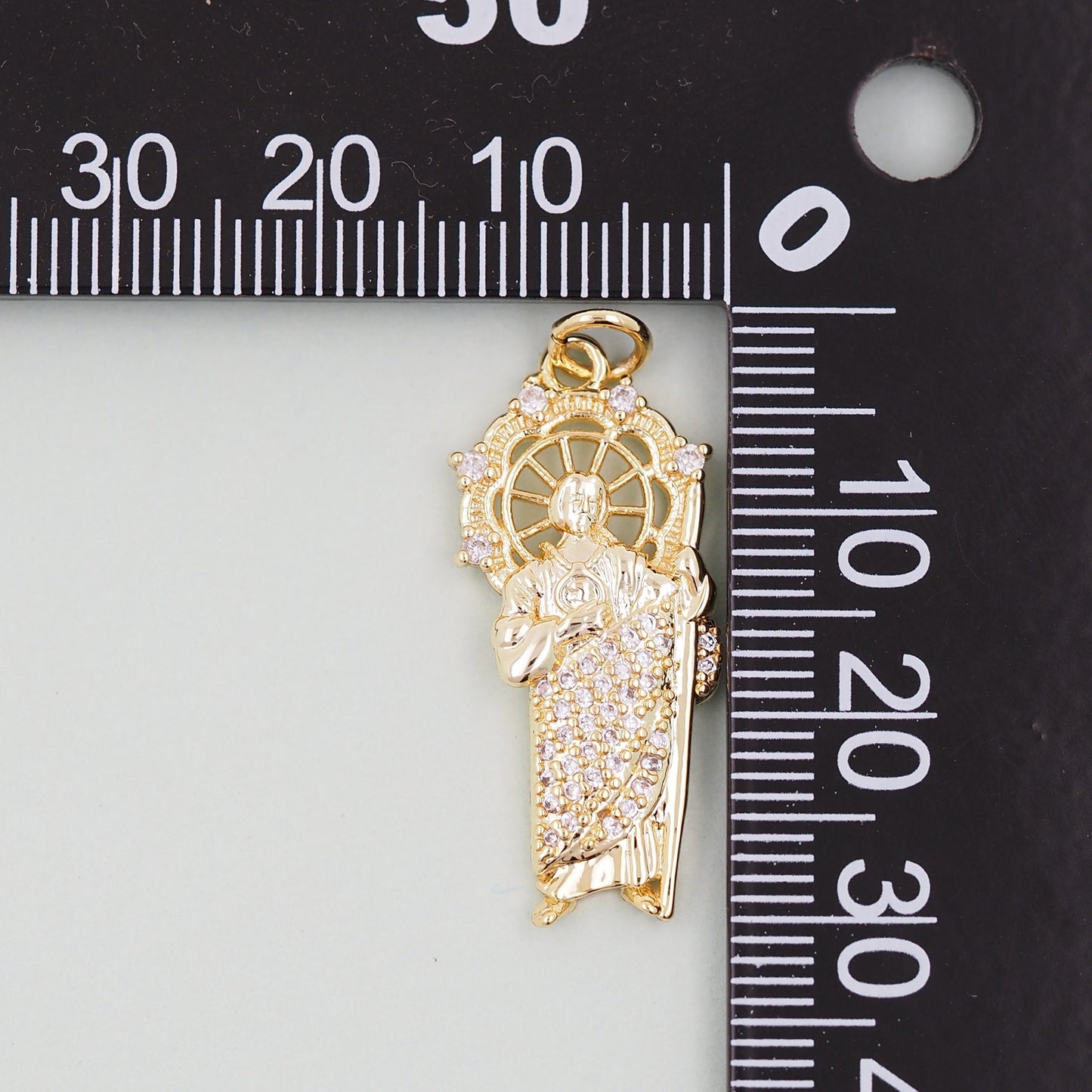 Gold Saint Jude Charms,18K Gold Filled Saint Jude Pendant,Saint Jude Charm Bracelet Necklace for DIY Jewelry Making Supply