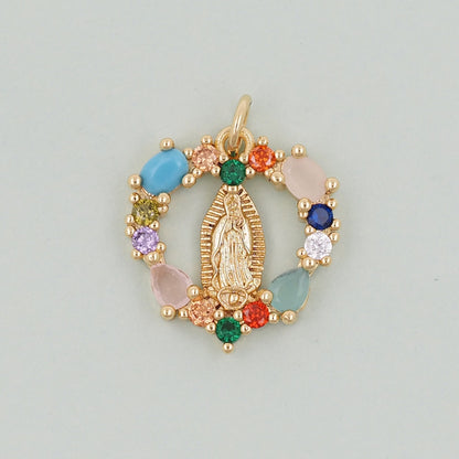 Gold virgin mary Charms,18K Gold Filled virgin mary Pendant,virgin mary Charm Bracelet Necklace for DIY Jewelry Making Supply
