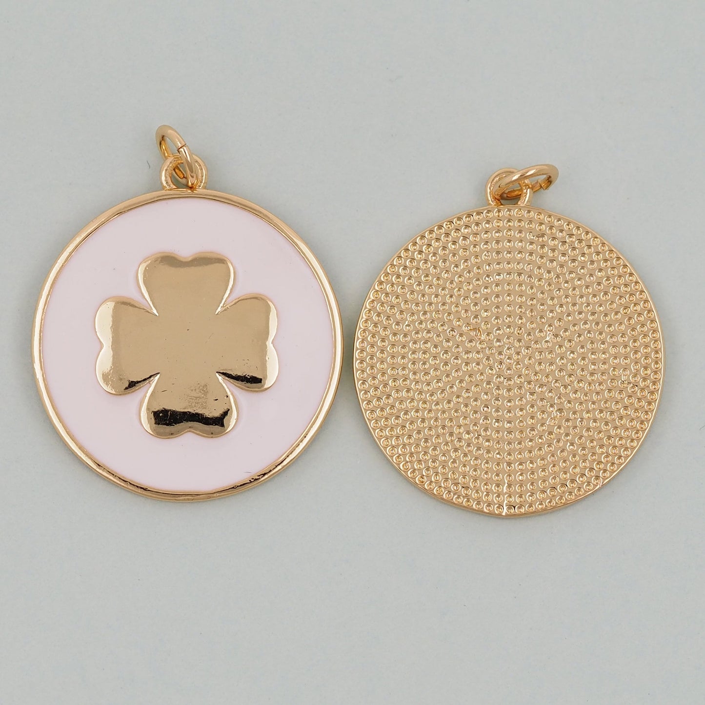 Gold Flower Charms,18K Gold Filled Flower Pendant,Round Flower Charm Bracelet Necklace for DIY Jewelry Making Supply