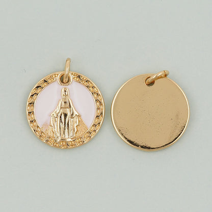 Gold virgin mary Charms,18K Gold Filled virgin mary Pendant,virgin mary Charm Bracelet Necklace for DIY Jewelry Making Supply