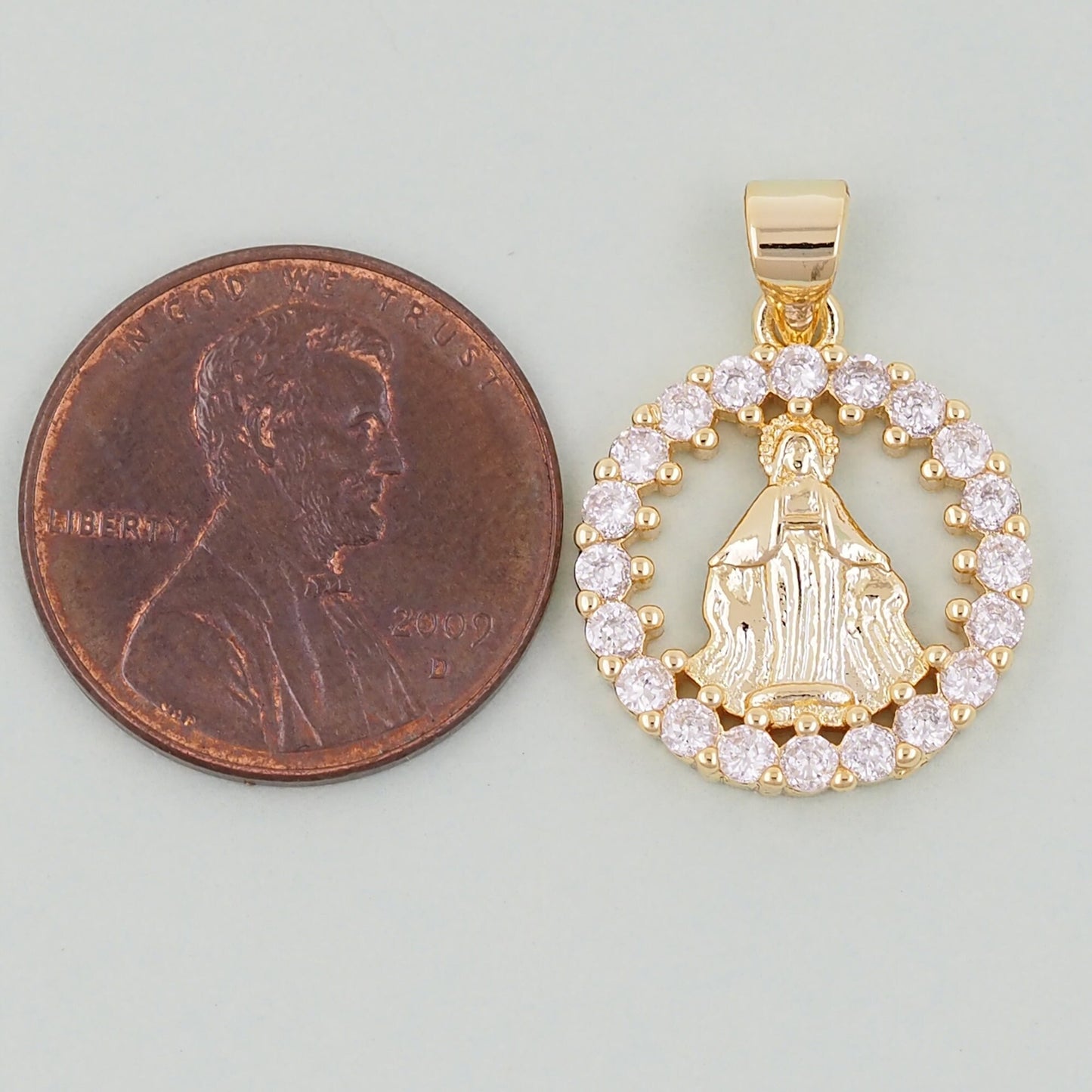 Gold Our Lady of Guadalupe Charms,18K Gold Filled virgin mary Pendant,virgin mary Charm Bracelet Necklace for DIY Jewelry Making Supply