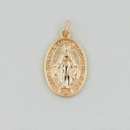 Gold Our Lady of Guadalupe Charms,18K Gold Filled virgin mary Pendant,virgin mary Charm Bracelet Necklace for DIY Jewelry Mak