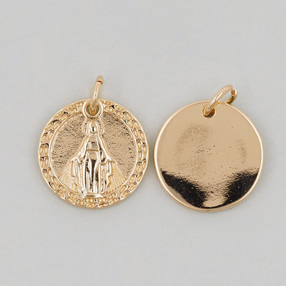Gold virgin mary Charms,18K Gold Filled virgin mary Pendant,virgin mary Charm Bracelet Necklace for DIY Jewelry Making Supply