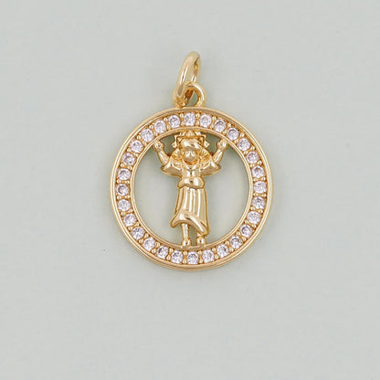 Gold religion Charms,18K Gold Filled religion Pendant,holy Charm Bracelet Necklace for DIY Jewelry Making Supply