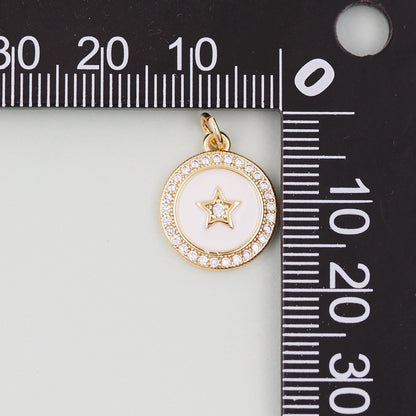 18K Gold Filled Star CZ Charm Pendant for Jewelry Making