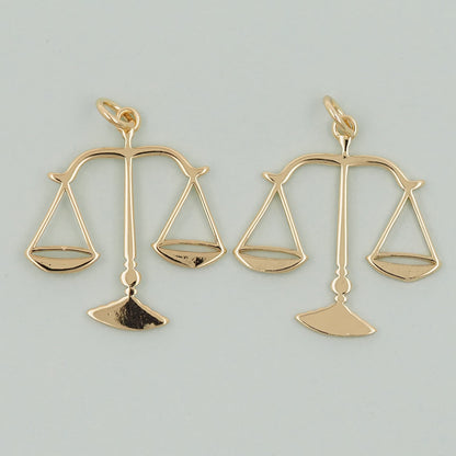 Gold Libra Charms,18K Gold Filled Scales of Justice Pendant,Scales Charm Bracelet Necklace for DIY Jewelry Making Supply
