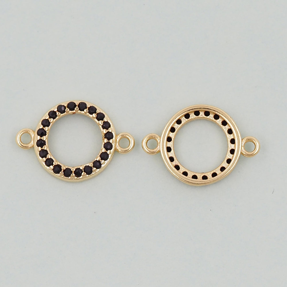Gold Round Connector Charms,18K Gold Filled Round Pendant,Round Charm Bracelet Necklace for DIY Jewelry Making Supply