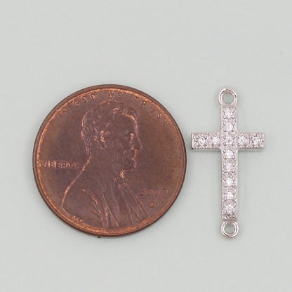 18K Gold Filled Cross Pendant,Cross Charm Bracelet Necklace for DIY Jewelry Making Supply