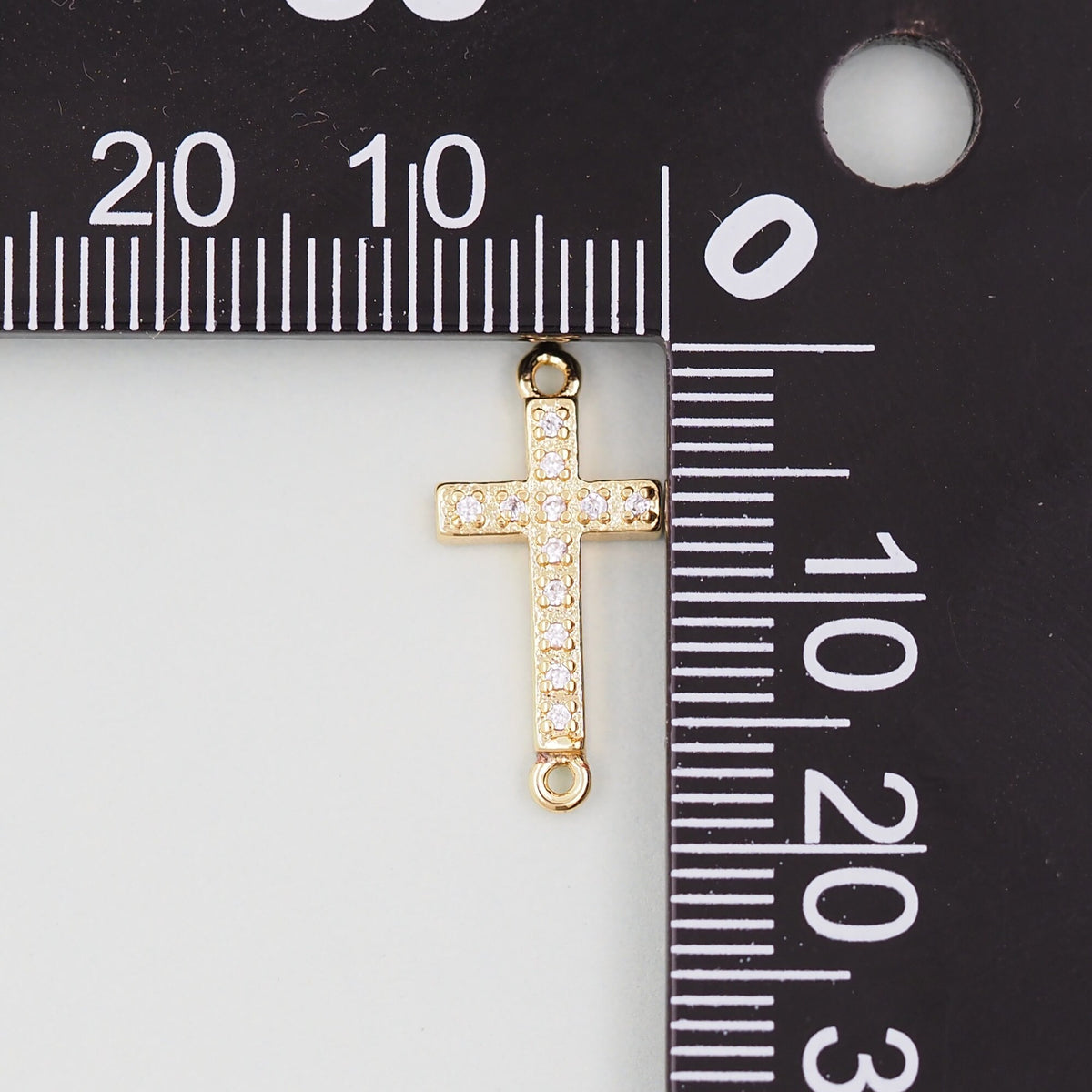 18K Gold Filled Cross Pendant,Cross Charm Bracelet Necklace for DIY Jewelry Making Supply