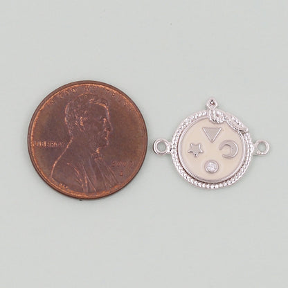 Gold Round Connector Charms,18K Gold Filled Moon Pendant,Star Charm Bracelet Necklace for DIY Jewelry Making Supply