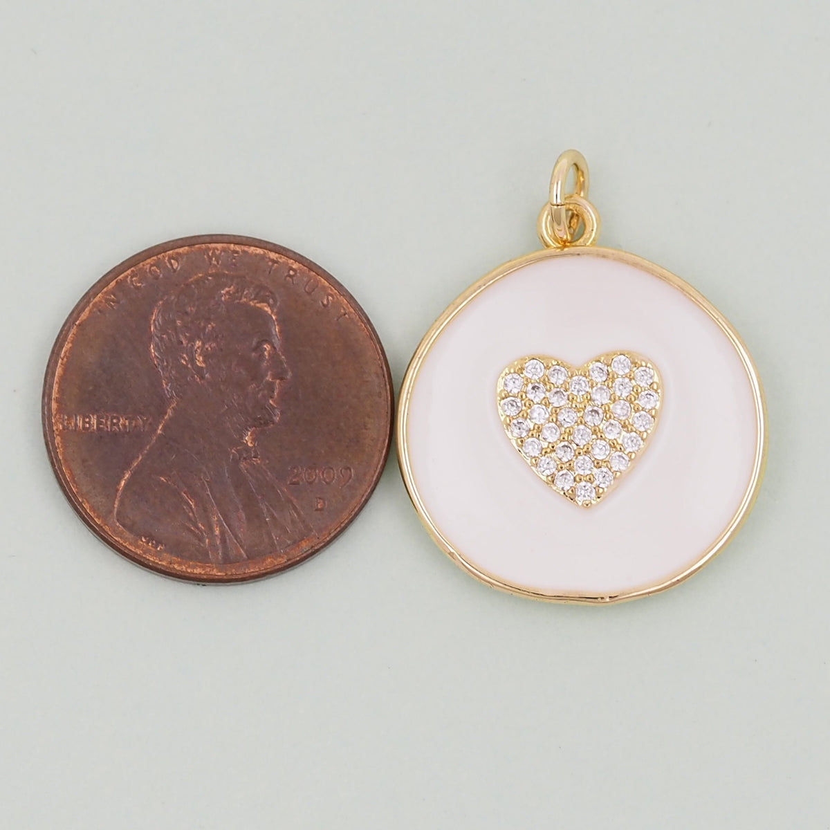 Gold Heart Charms,18K Gold Filled Heart Pendant,Heart Charm Bracelet Necklace for DIY Jewelry Making Supply