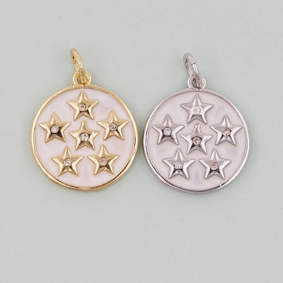 18K Gold Filled Star Pendant,CZ Micro Pave Star Charm Bracelet Necklace for DIY Jewelry Making Supply