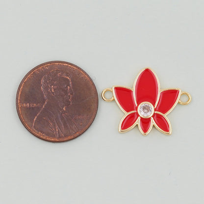 Gold Lotus Charms,18K Gold Filled Lotus Pendant,Flower Charm Bracelet Necklace for DIY Jewelry Making Supply