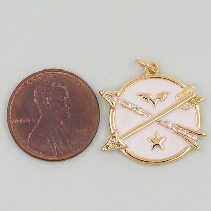 Gold Arrow Charms,18K Gold Filled Arrow Pendant,Arrow Charm Bracelet Necklace for DIY Jewelry Making Supply