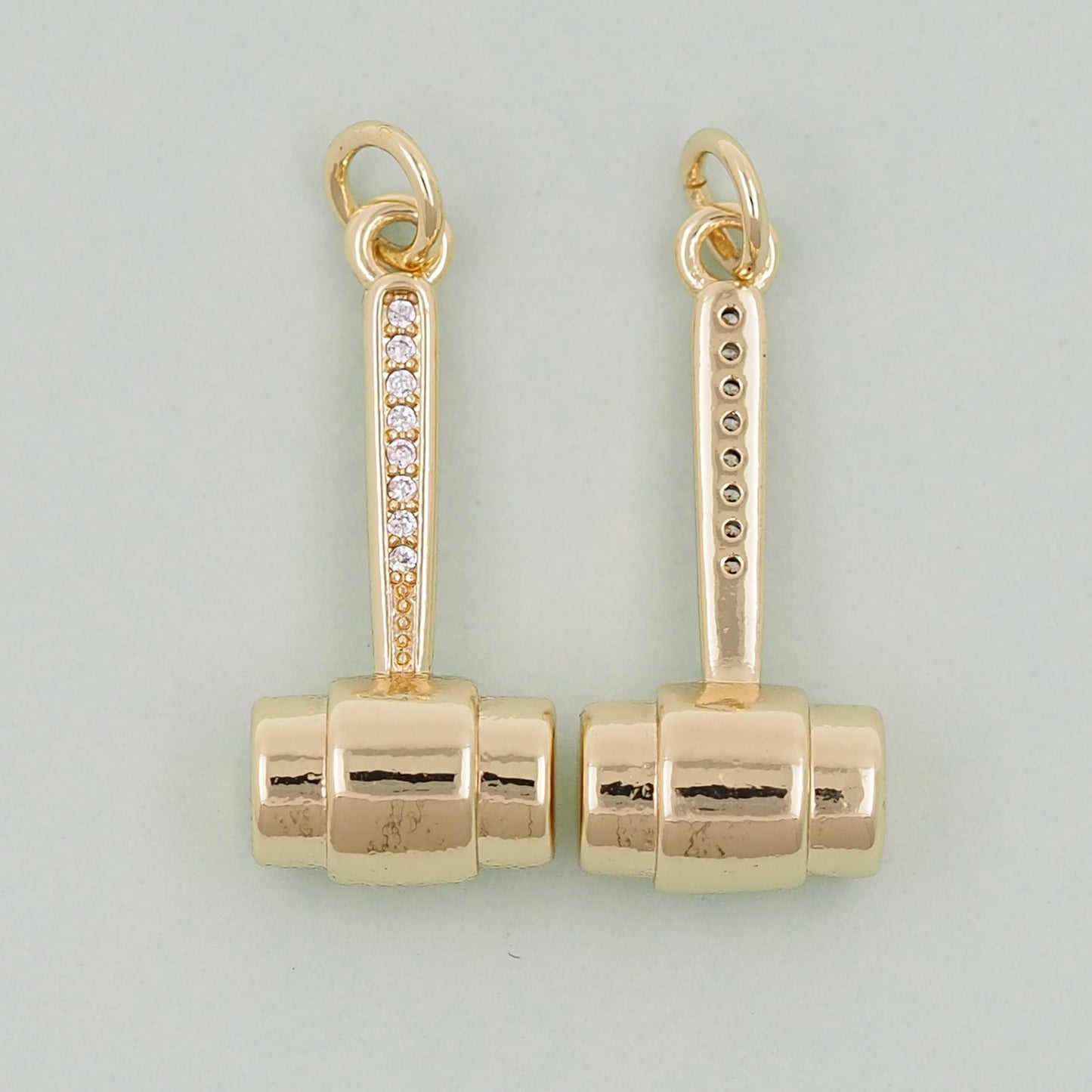 Gold Hammer Tool Charms,18K Gold Filled Hammer Pendant,Tool Charm Bracelet Necklace for DIY Jewelry Making Supply