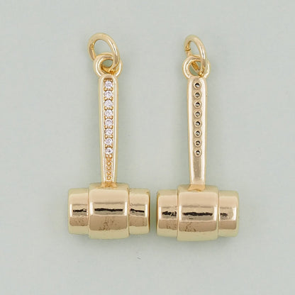 Gold Hammer Tool Charms,18K Gold Filled Hammer Pendant,Tool Charm Bracelet Necklace for DIY Jewelry Making Supply