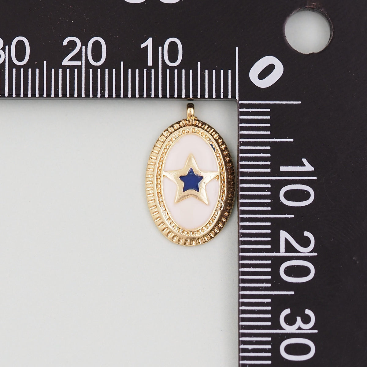 18K Gold Filled Oval Star Pendant,CZ Micro Pave Star Charm Bracelet Necklace for DIY Jewelry Making Supply