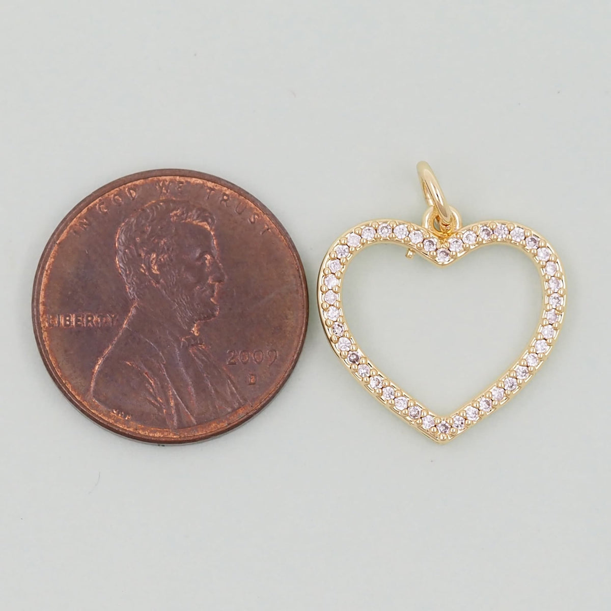 Gold Heart Charms,18K Gold Filled Heart Pendant,Heart Charm Bracelet Necklace for DIY Jewelry Making Supply