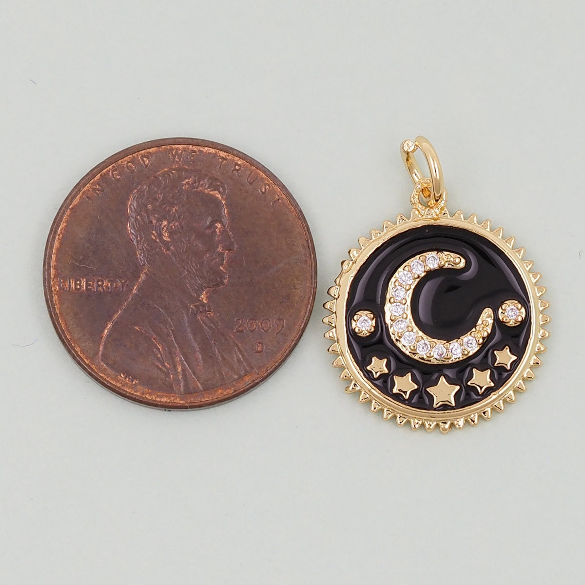 Gold Celestial Charms,18K Gold Filled Star Pendant,Moon Charm Bracelet Necklace for DIY Jewelry Making Supply
