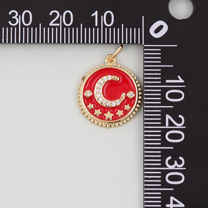 Gold Celestial Charms,18K Gold Filled Star Pendant,Moon Charm Bracelet Necklace for DIY Jewelry Making Supply