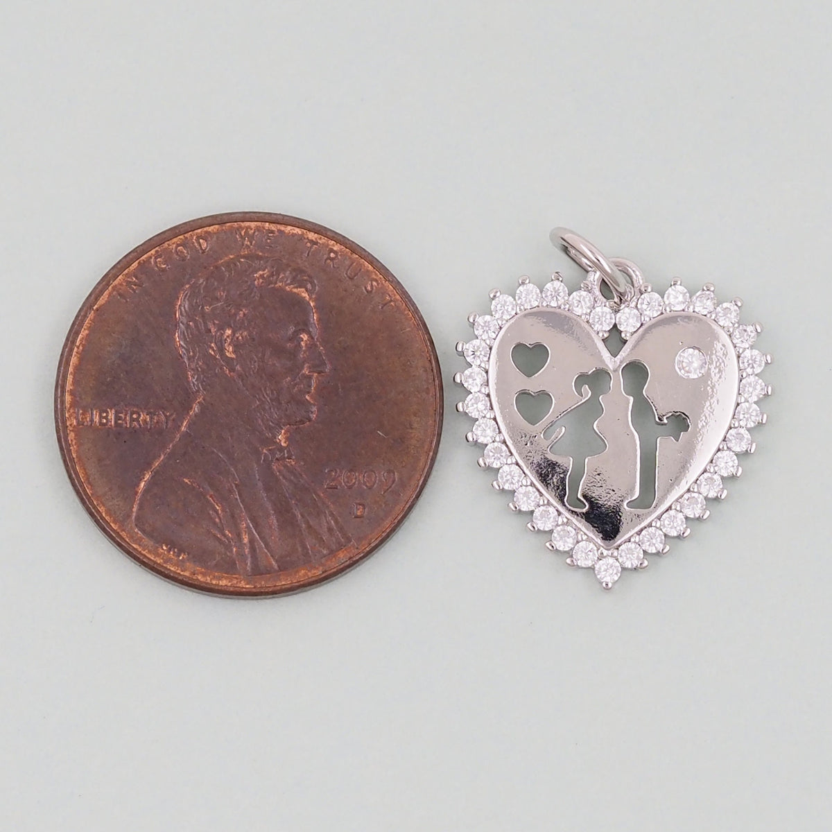 18K Gold Filled Heart Charm Pendant for Jewelry Making