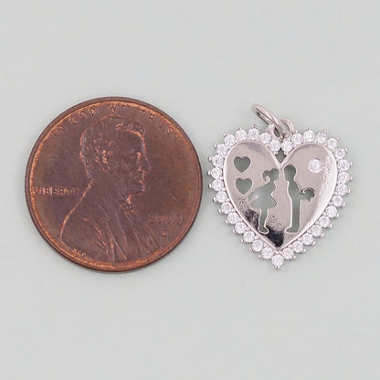 18K Gold Filled Heart Charm Pendant for Jewelry Making