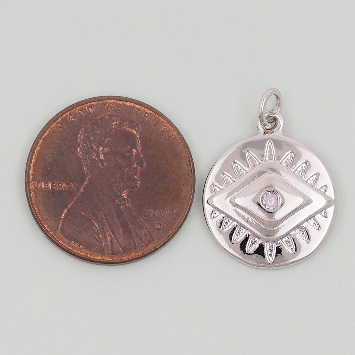 18K Gold Filled Evil Eye Charm Pendant for Jewelry Making