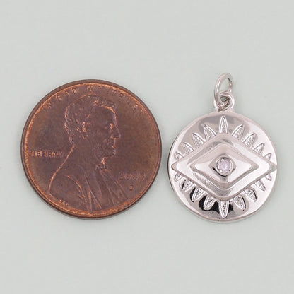 18K Gold Filled Evil Eye Charm Pendant for Jewelry Making