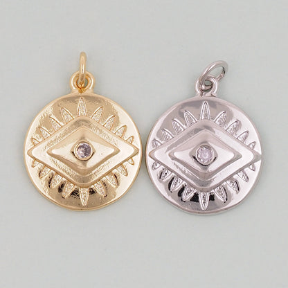 18K Gold Filled Evil Eye Charm Pendant for Jewelry Making