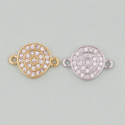 Gold Round Connector Charms,18K Gold Filled Round Pendant,Round Charm Bracelet Necklace for DIY Jewelry Making Supply