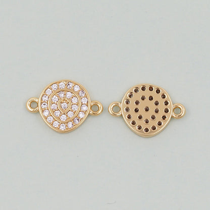 Gold Round Connector Charms,18K Gold Filled Round Pendant,Round Charm Bracelet Necklace for DIY Jewelry Making Supply