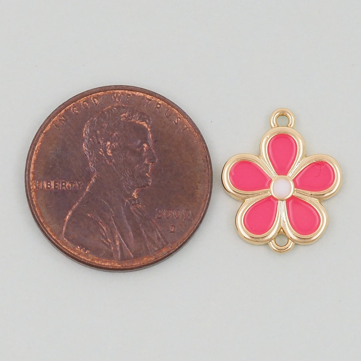 Gold Enamel Flower Charms,18K Gold Filled flower daisy Pendant,flower Charm Bracelet Necklace for DIY Jewelry Making Supply
