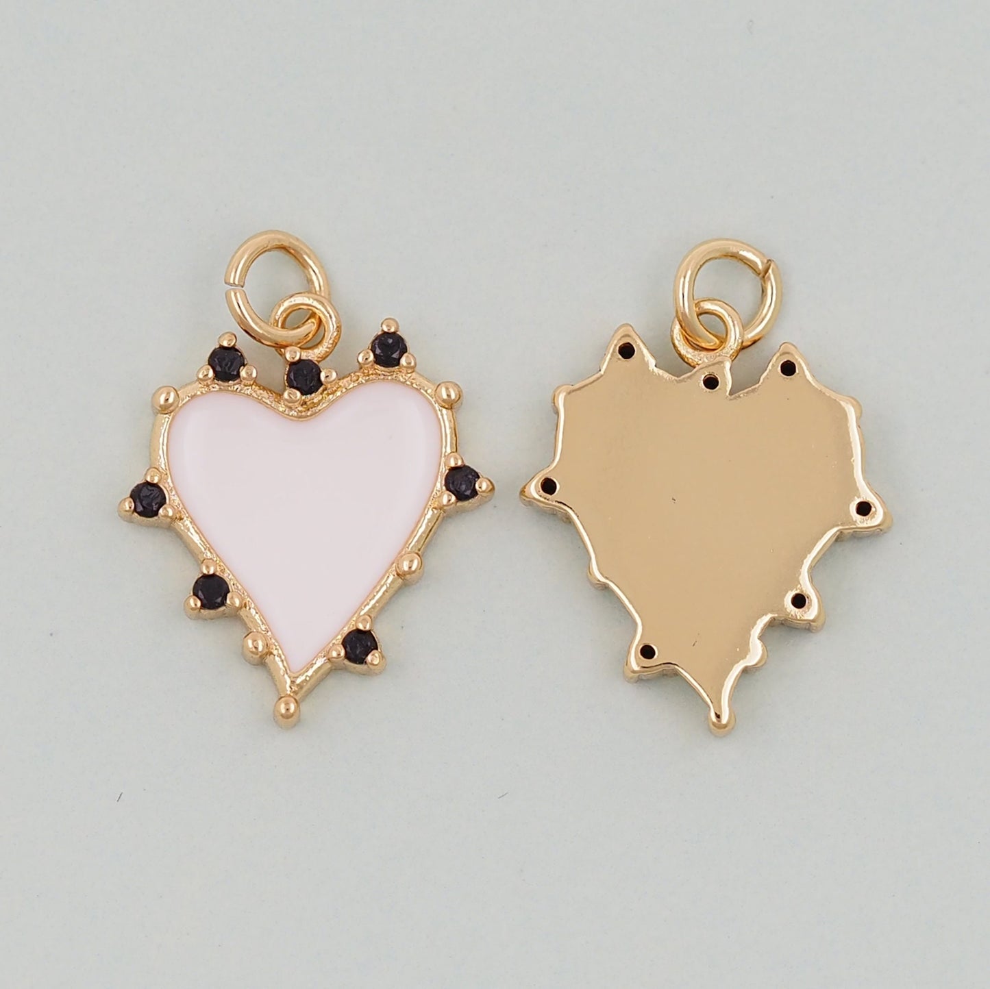 Gold Heart Charms,18K Gold Filled Love Pendant Charm Bracelet Necklace for DIY Jewelry Making Supply