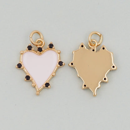 Gold Heart Charms,18K Gold Filled Love Pendant Charm Bracelet Necklace for DIY Jewelry Making Supply
