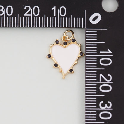 Gold Heart Charms,18K Gold Filled Love Pendant Charm Bracelet Necklace for DIY Jewelry Making Supply