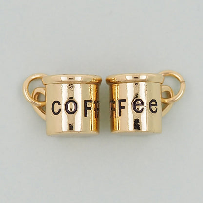 Gold cup Charms,18K Gold Filled cup Pendant,cup Charm Bracelet Necklace for DIY Jewelry Making Supply