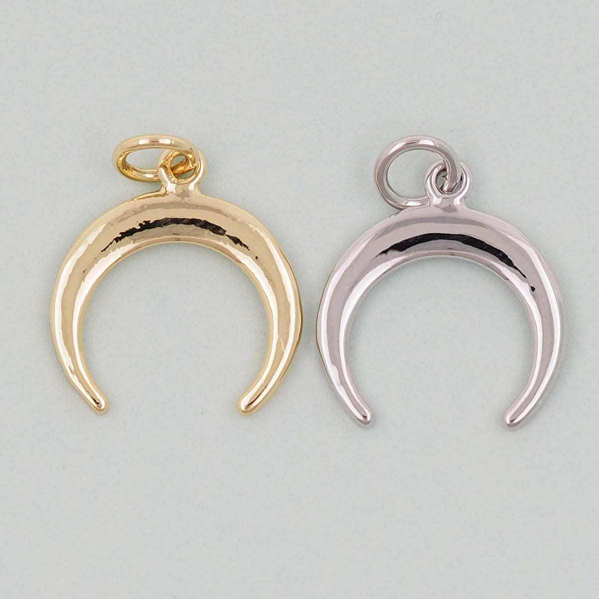 18K Gold Filled Horn Pendant,Horn Charm Bracelet Necklace for DIY Jewelry Making Supply