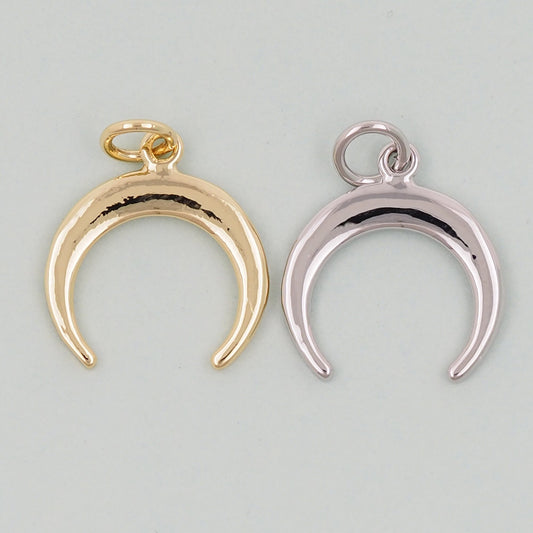 18K Gold Filled Horn Pendant,Horn Charm Bracelet Necklace for DIY Jewelry Making Supply