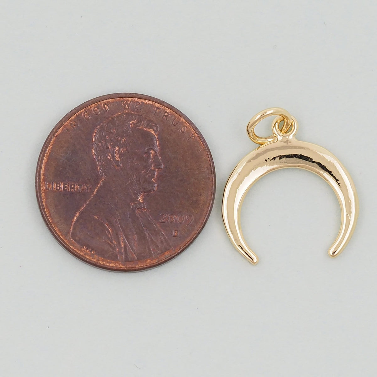 18K Gold Filled Horn Pendant,Horn Charm Bracelet Necklace for DIY Jewelry Making Supply