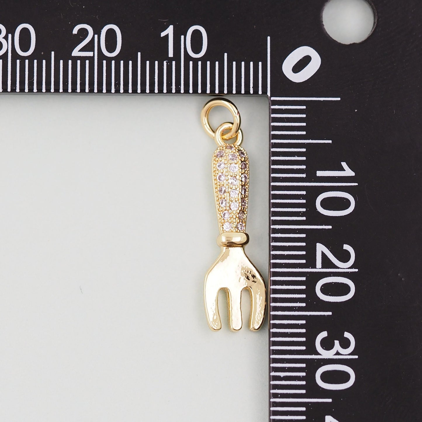 Gold Fork Charms,18K Gold Filled Fork Pendant,Fork Charm Bracelet Necklace for DIY Jewelry Making Supply
