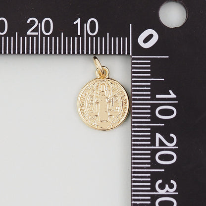 Gold Benedict Charms,18K Gold Filled Benedict Pendant,double sided Benedict Charm Bracelet Necklace for DIY Jewelry Making Supply