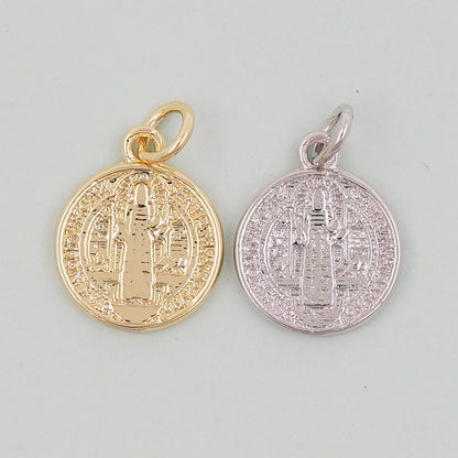 Gold Benedict Charms,18K Gold Filled Benedict Pendant,double sided Benedict Charm Bracelet Necklace for DIY Jewelry Making Supply