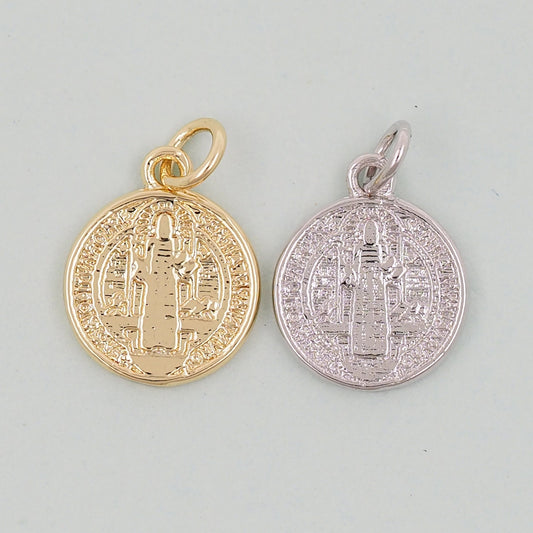 Gold Benedict Charms,18K Gold Filled Benedict Pendant,double sided Benedict Charm Bracelet Necklace for DIY Jewelry Making Supply
