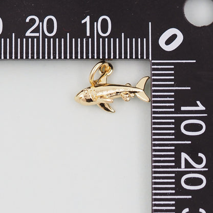 Gold shark Charms,18K Gold Filled shark Pendant,Silver shark Charm Bracelet Necklace for DIY Jewelry Making Supply