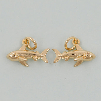 Gold shark Charms,18K Gold Filled shark Pendant,Silver shark Charm Bracelet Necklace for DIY Jewelry Making Supply