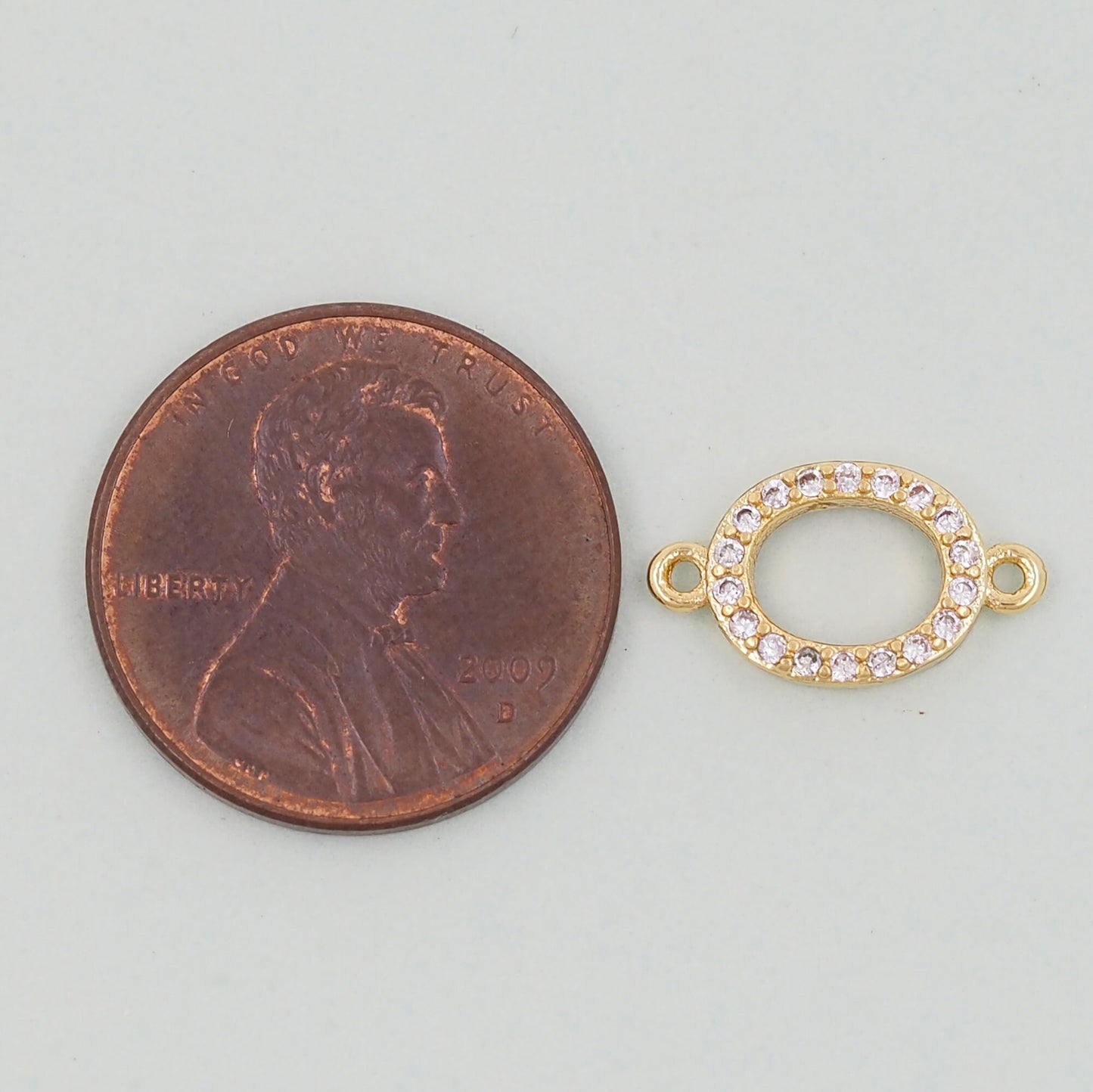 Gold Round Oval Connector Charms,18K Gold Filled Round Pendant,Round Charm Bracelet Necklace for DIY Jewelry Making Supply