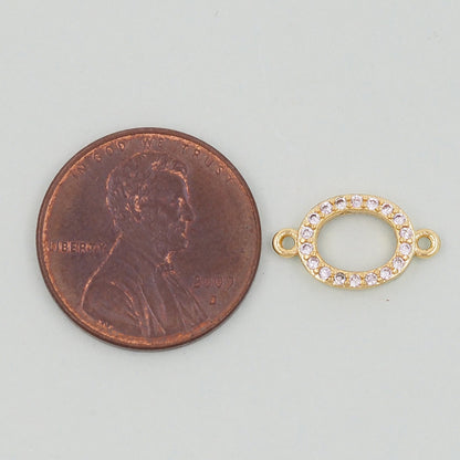 18K Gold Filled Oval Connector for Jewelry Making