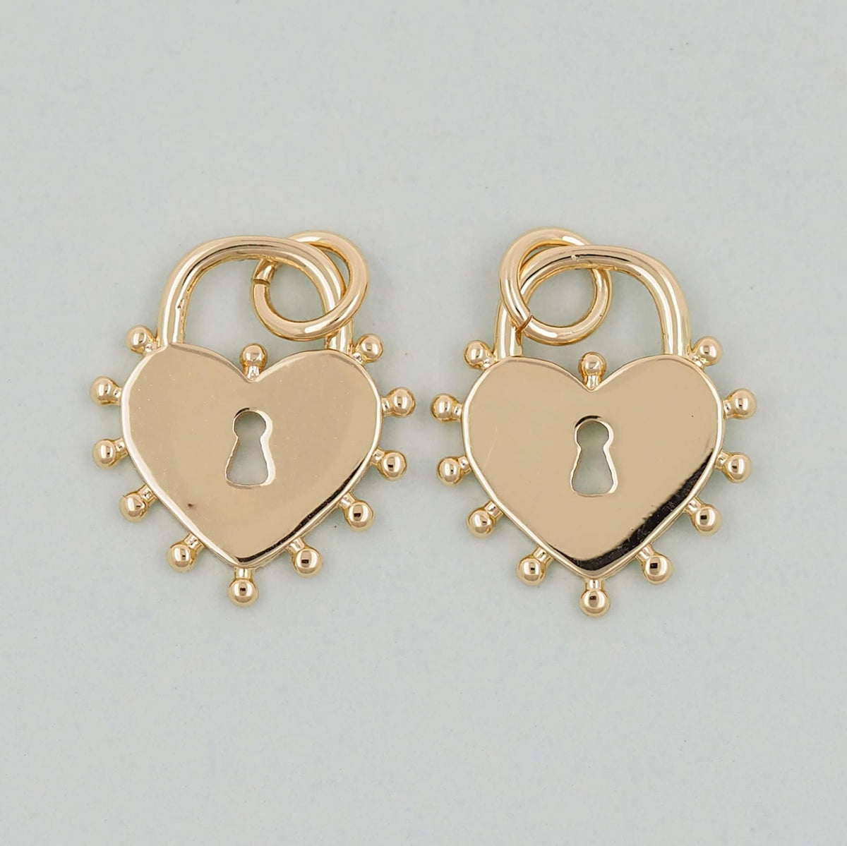 18K Gold Filled Heart Charm Pendant for Jewelry Making