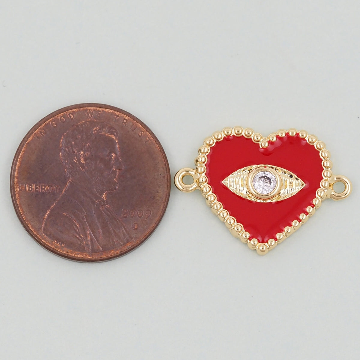 18K Gold Filled Heart Charm Pendant for Jewelry Making